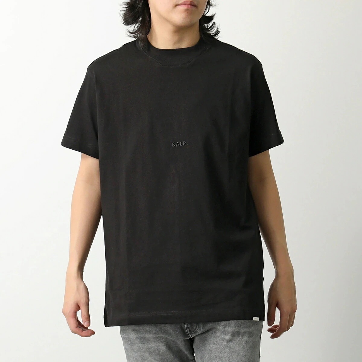 BALR. ボーラー Tシャツ Logo T-Shirt B1112.1281 メンズ 半袖 カットソー ロゴ刺繍 クルーネック コットン Jet-Black