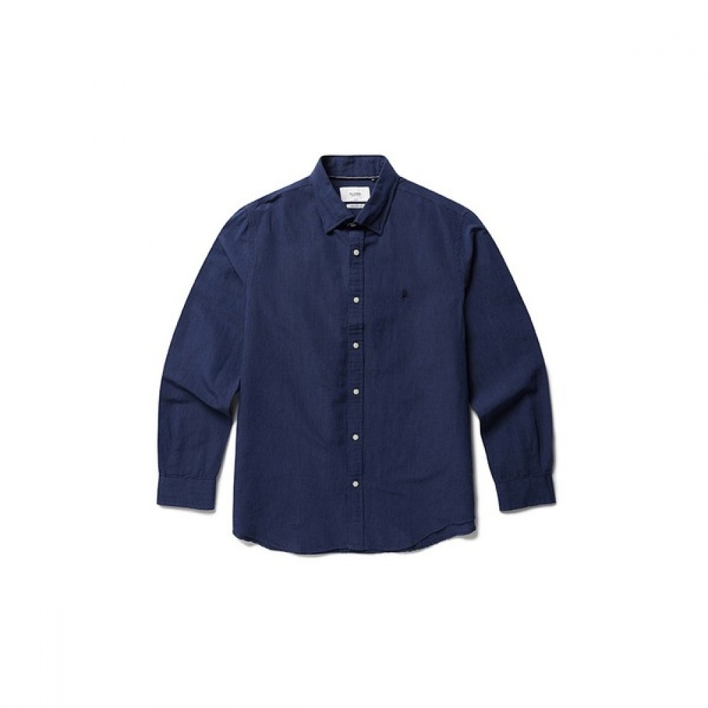 [オルセン] メンズ) リネンソリッドロングスリーブシャツ_ZOE2WC1301NV