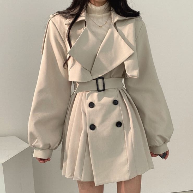 【9月20日20時 新作　バックプリーツトレンチコート バックプリーツトレンチコート コート コート ロング ロング丈