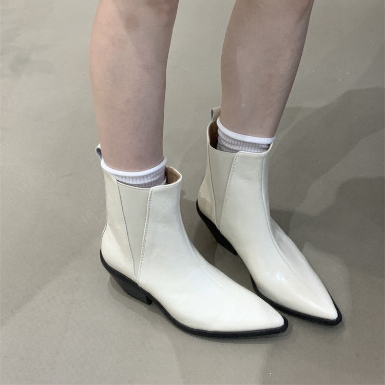 Niubiquatousデザインチェルシーブーツ女性ブーツ秋と冬の新しいメイラードレトロレトロトートースリムシールマーティンブーツ