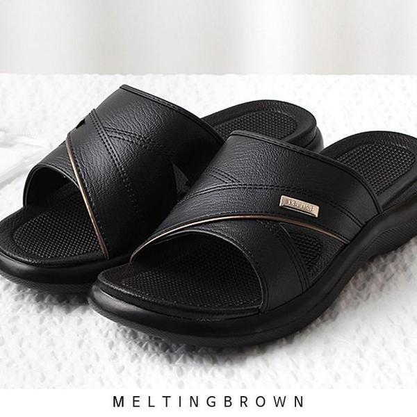 男性オフィススリッパ男性用身長アップスリッパ革スリッパ OF28