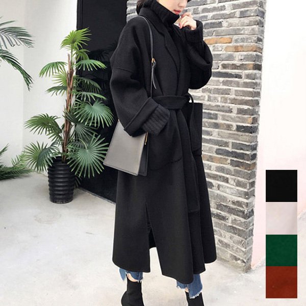 チェスターコート コート ロング ウールタッチ ビッグ オーバーサイズ ベルト付き 秋 冬 無地 長袖 韓国 アウター レディース アプリコット ブラック キャメル グリーン