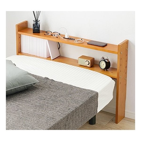 ヘッドボード 約 幅98×奥行15×高さ66cm ライトブラウン WH-7708-LBR