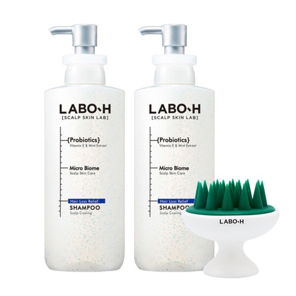 ラボエイチ脱毛症症状緩和シャンプー頭皮クーリング400ml2入+贈呈