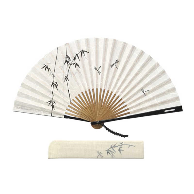 玉川　とんぼ すかし扇子セット 白　1M09005001
