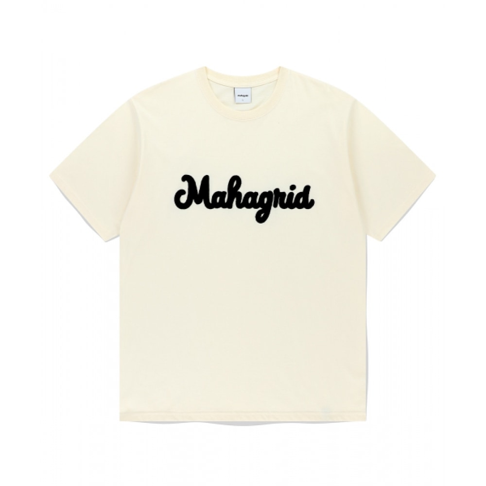 マハグリッドカーリーロゴチェーンステッチ T シャツクリーム (MG2EMMT504S)