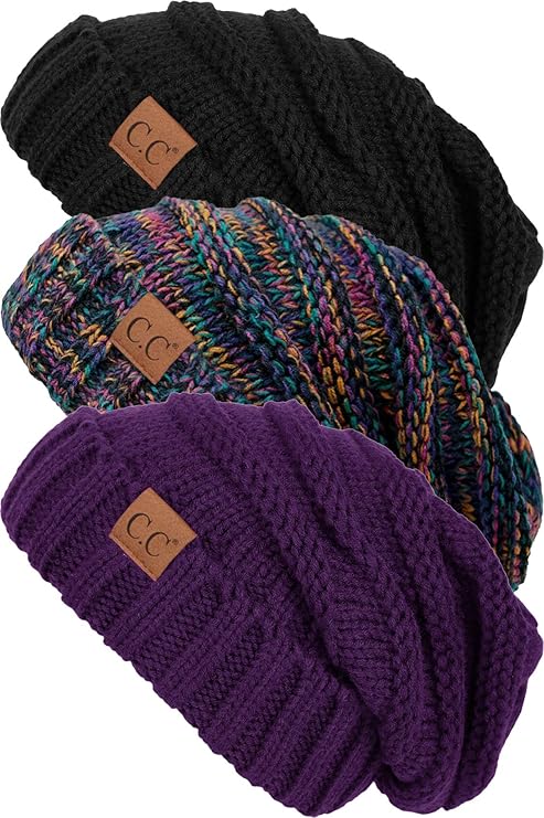 Funky Junque トレンディ 暖かい オーバーサイズ チャンキーケーブルニット スローチビーニーバンドル 6,618円