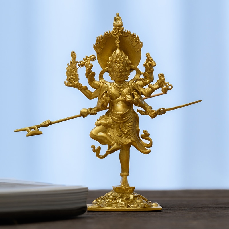 不動明王 仏像 金色の光輝く守護像商売繁盛と成功を祈る贈り物に