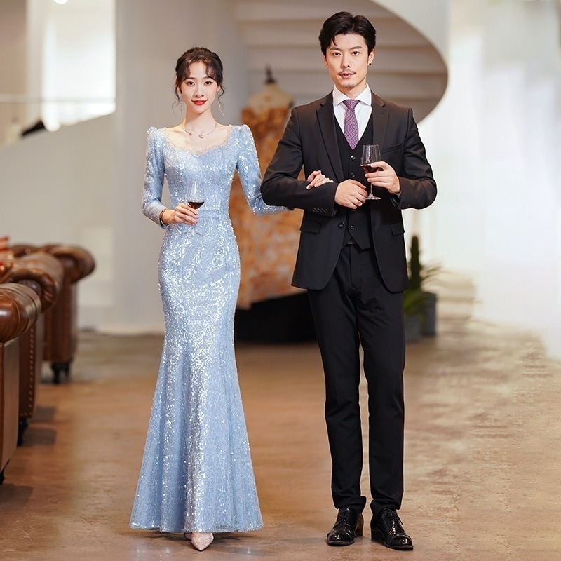 【高.品.質】2024 新作 高級感 気質 ワンピース 結婚式 ドレス 花嫁ロングドレス 結婚式ワンピース 韓国ファッション パーティードレス ウェディングドレス 白184