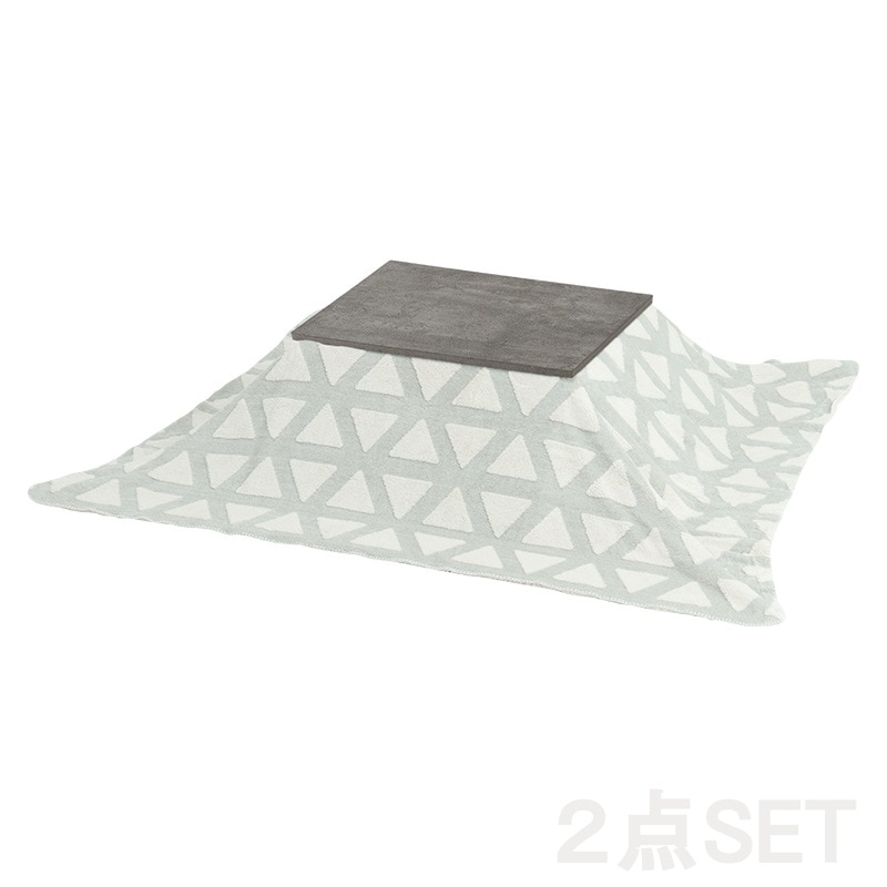 こたつテーブル + 掛け布団セット 75x60cm コンクリート調／木目調