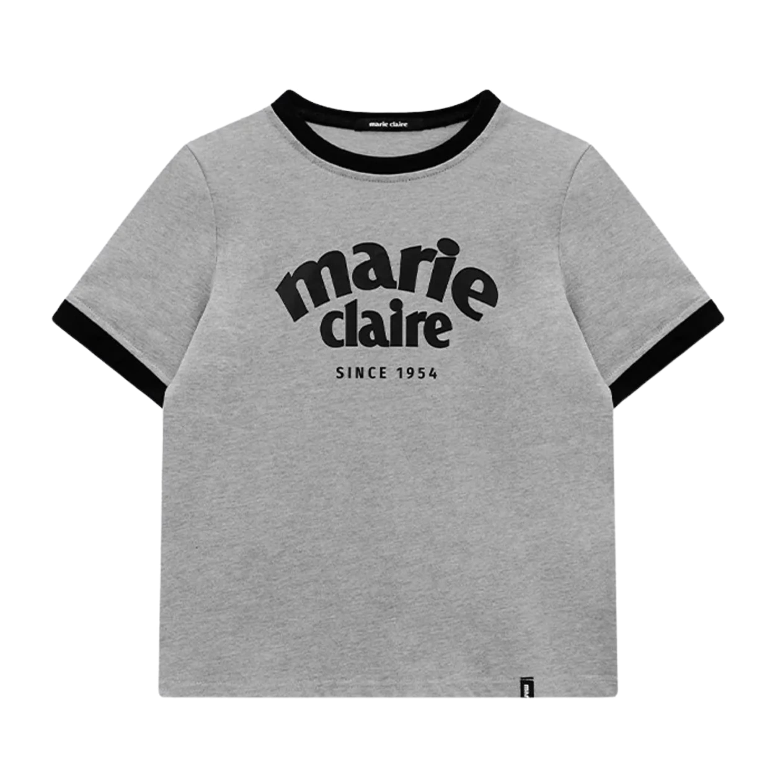 マリ配色リンガーTシャツ メランジグレー 夏ファッション ディリーファッション ガーリールック Tシャツ 韓国ファッション 韓国ブランド