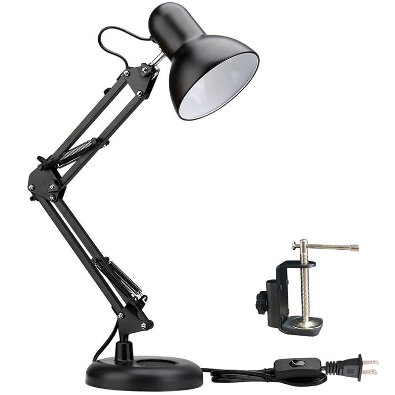 LED デスクライト ワークランプ スイングアームデスクランプ交換可能なベースまたはクランプテーブルランプの古典的な建築家クリップ調節可能なアーム 視力ケア 角度調整 丈夫便利耐久性が強い 読書/