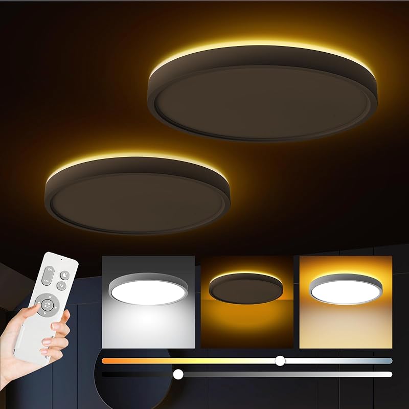 OCIOC LEDシーリングライト 間接光 6畳 8畳 10畳 省エネ バックライト 導光板 フラット薄型 調光 調色 常夜灯 北欧風 工事不要 簡単取付 防振ワイヤーロープ メーカー5年保証 (6畳