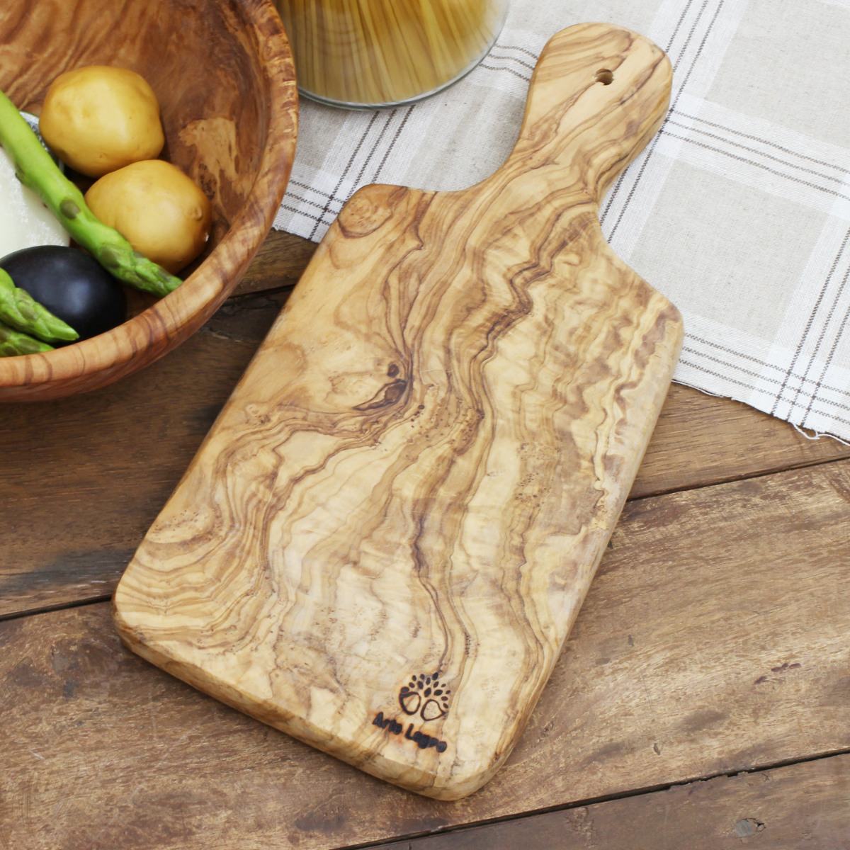 Arte Legno カッティングボード 32cm オリーブウッド 天然木 アルテレニョ オリーブ まな板 木製 イタリア製 サービングボード 木目 ウッドプレート 皿 お皿 木 持ち手付き