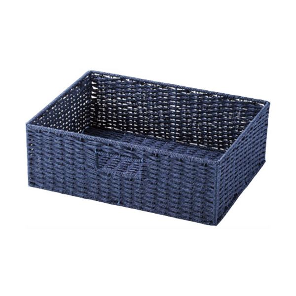 [5セット] ちどり産業 ペーパーバスケット浅型ハーフタイプ ネイビー CH-404NVX5