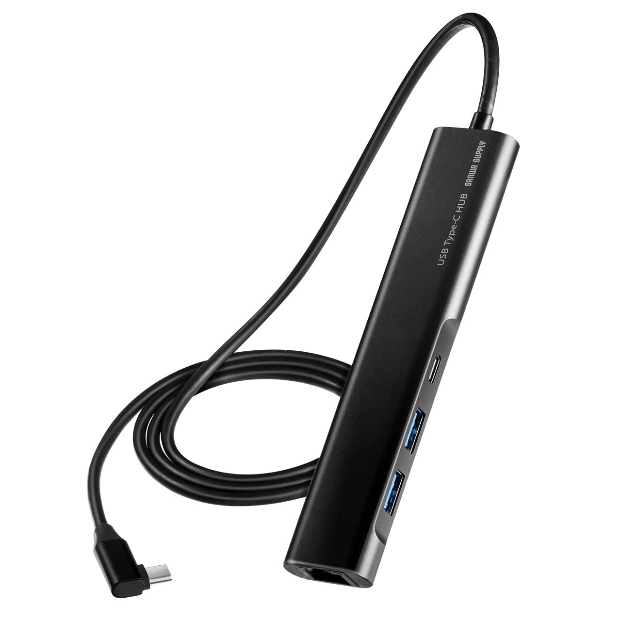 サンワダイレクト Type-C ドッキングステーション HDMI 4K PD 100W LAN Type-A×2 ケーブル長1m L字コネクタ Windows/mac 400-HUBC8BK