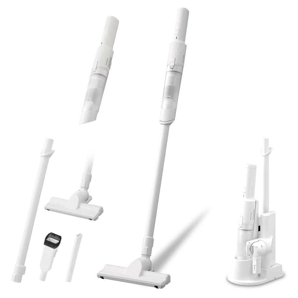 【吸引力強化モデル】 アイリスオーヤマ 掃除機 コードレス ハンディ ハンディクリーナー 充電スタンド付き 置くだけで充電スタンド アタッチメントセット 車 軽量 静音 HCD-22M-W ホワイト