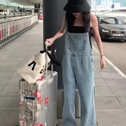 レディース デニム サロペット オーバーオール 送料無料 ボトムス シンプル カジュア ル 大人 おしゃれ お洒落 かっこいい ラフ メンズライク マニッシュ ボーイッシュ スポーティー クール 青