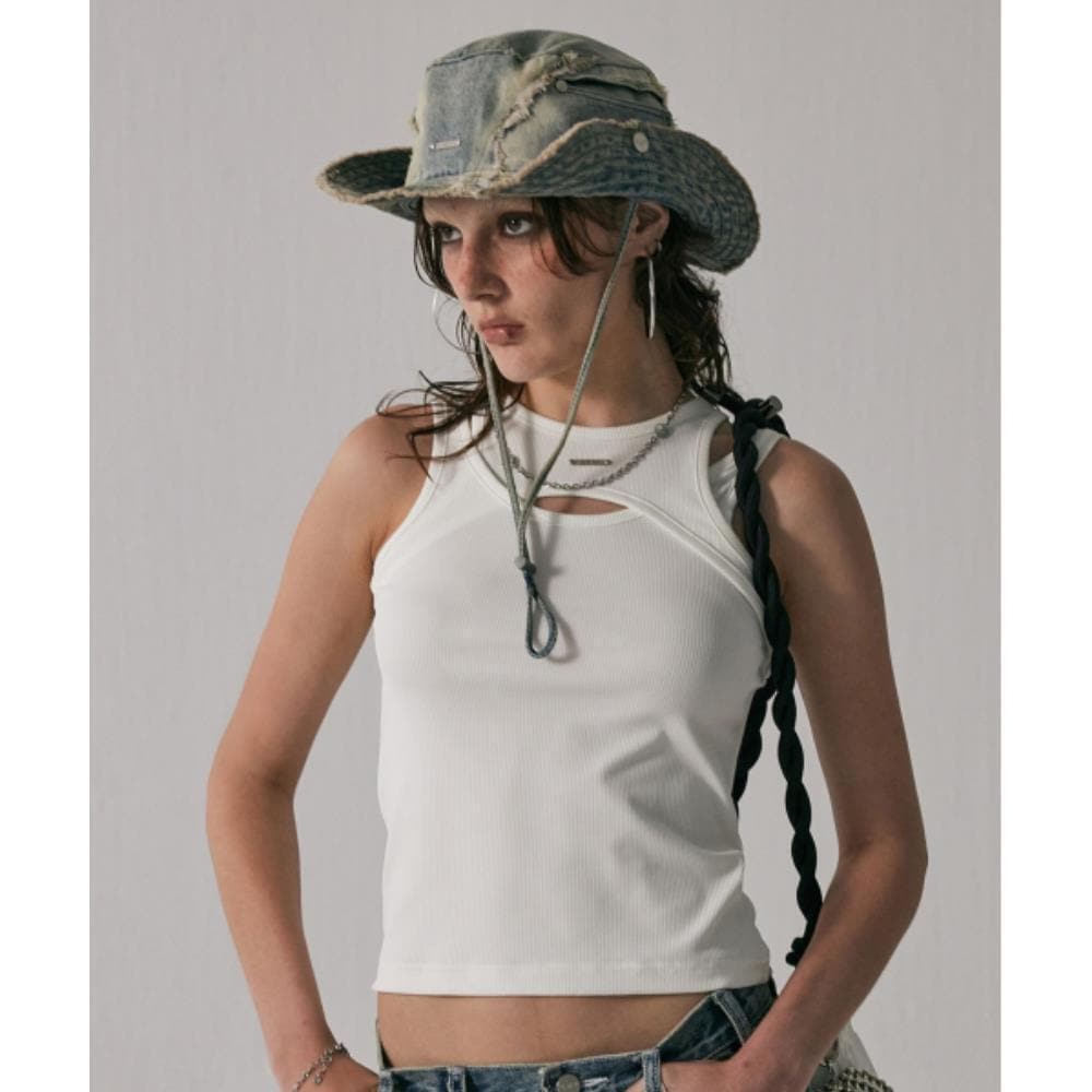TREEMINGBIRD Twisted Layered Sleeveless White TMB242SL 8,483円