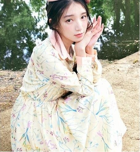 1223. レトロ花柄シフォンワンピース(イエロー） 100,000円