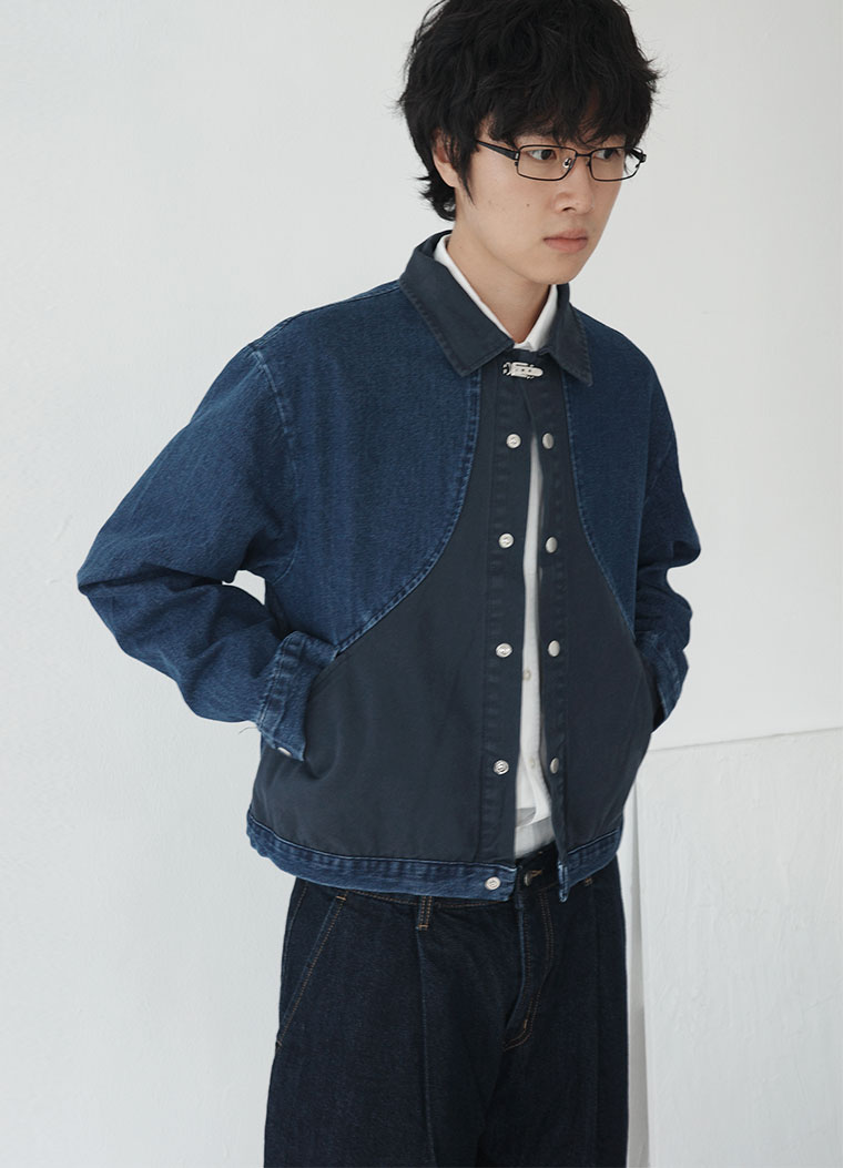 韓国 ブランド 男性用 ショート デニム カラー ジャケット 30092890141222
