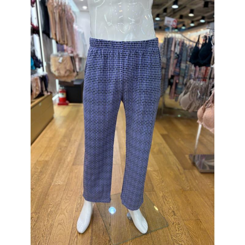 [坡州店] [] ポリ起毛チェック捺染男性パジャマ下（BU）WPA547MP