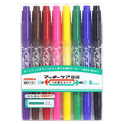 他サイト： ゼブラ　マッキーケア極細 つめ替え 8色セット　YYTS5-8Cの商品画像