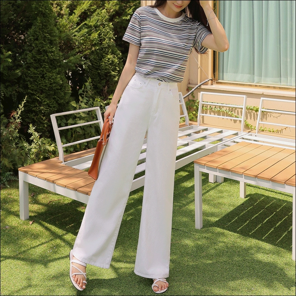 クリック＆ファニー魅力的なワイドコットンパンツ [SMLXLサイズ]