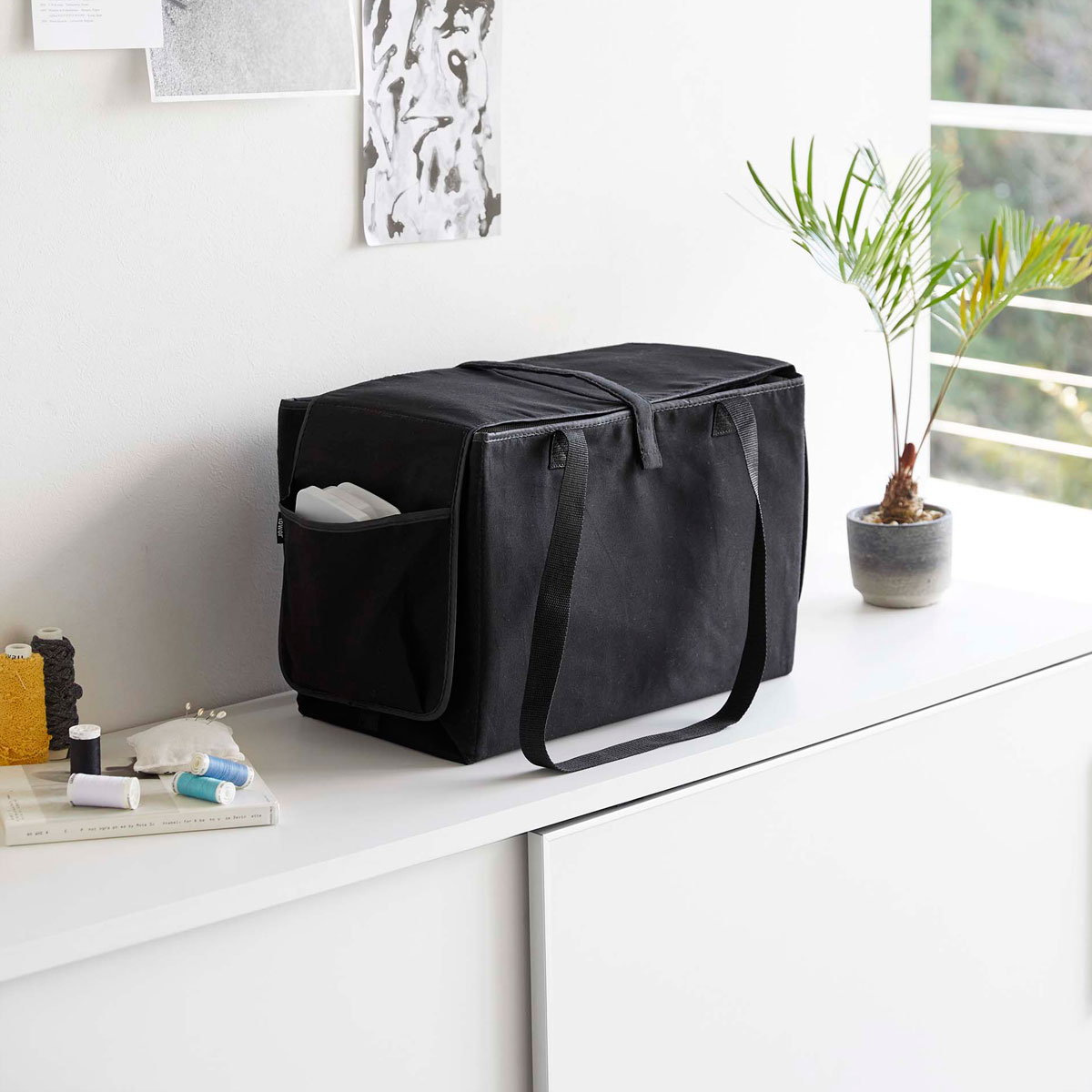 ミシン収納ケース 山崎実業 TOWER タワー ミシン収納バッグ ブラック