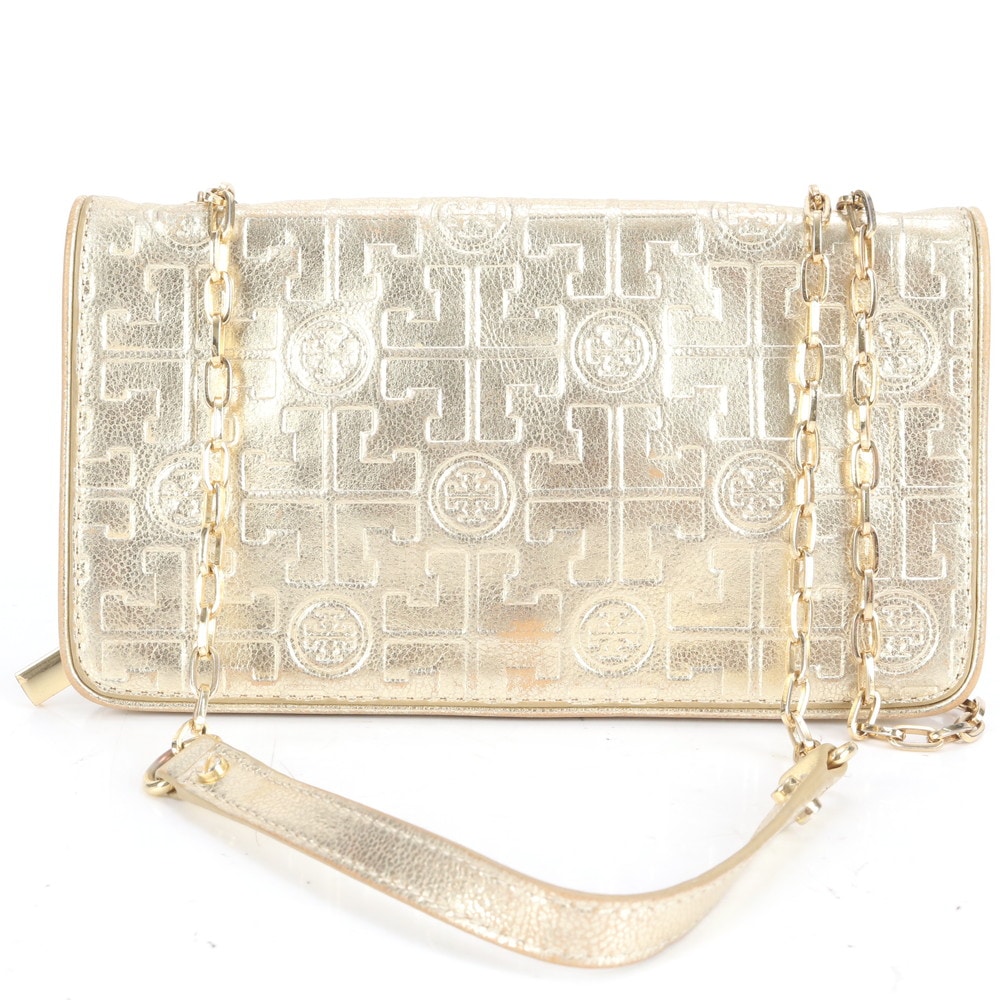 ショルダー ゴールド チェーン ウォレット 長財布 レザー ショルダーバッグ 斜め掛け ハンド トート レディース ECE CN1-9 中古