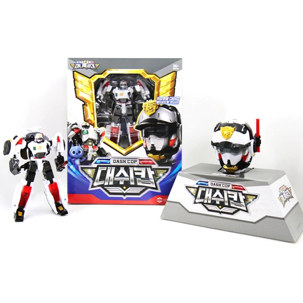 ミニフォース スーパーコップ ダッシュコップ 変形ヘッド ホワイト 救助ポリスロボット おもちゃ キッズギフト プレゼントにおすすめ