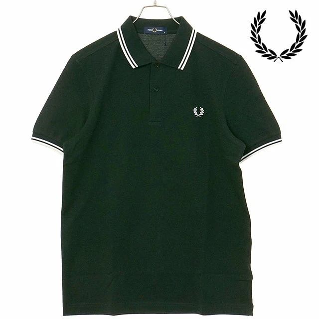 ポロシャツ ツイン ティップド フレッドペリーシャツ [M3600-T50] メンズ トップス 半袖 コットンピケ NIGHTGREEN/SNWHT 正規取扱店