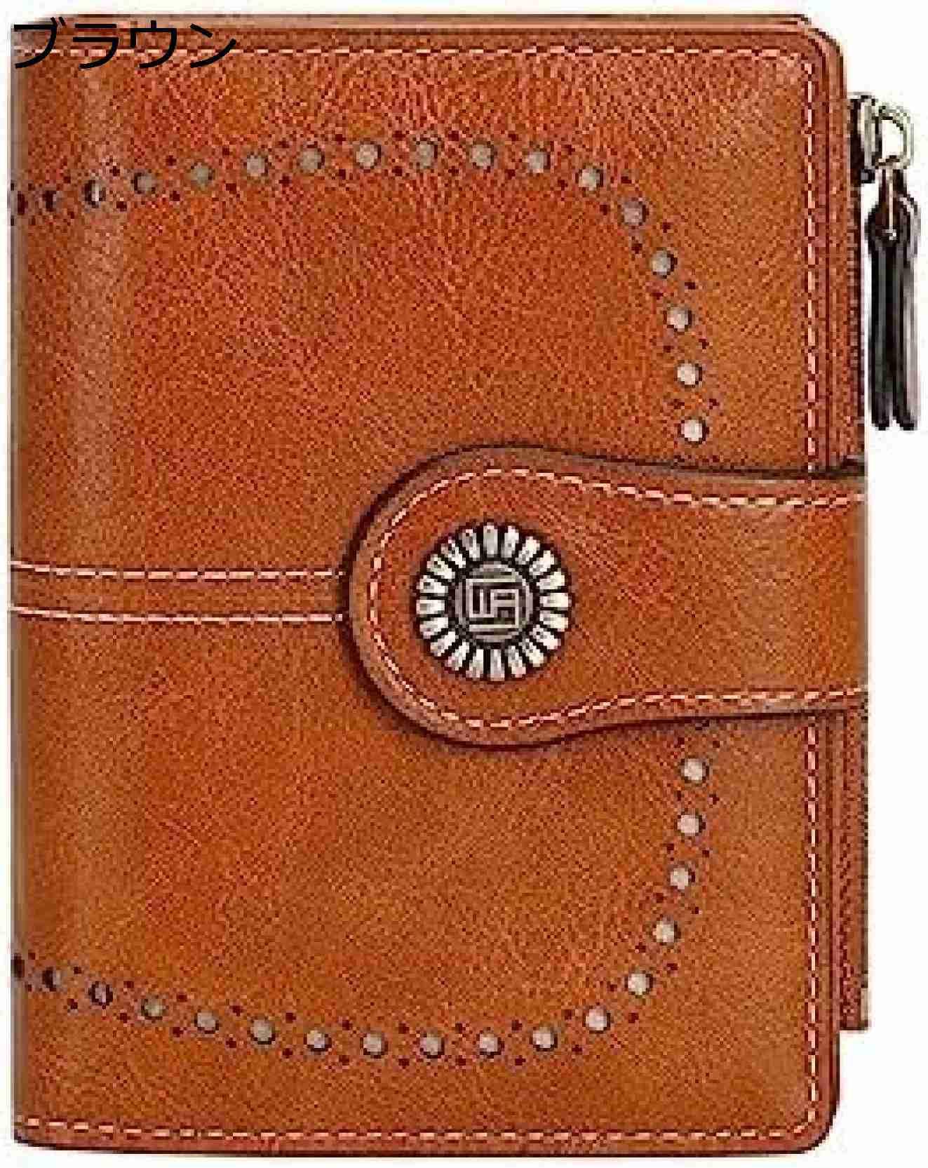 【20%OFFクーポン】財布 レディース 三つ折り 小さい ファスナー ボタン コインケース 大容量 スキミング防止 多機能 カード入れ 小銭入れ コンパクト 取り出しやすい シンプル ダークブラウン 10,760円