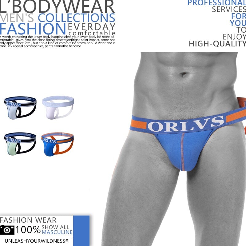 Orlvs-メンズローウエストブリーフ,下着,セクシー,ジョックストラップ,コットン