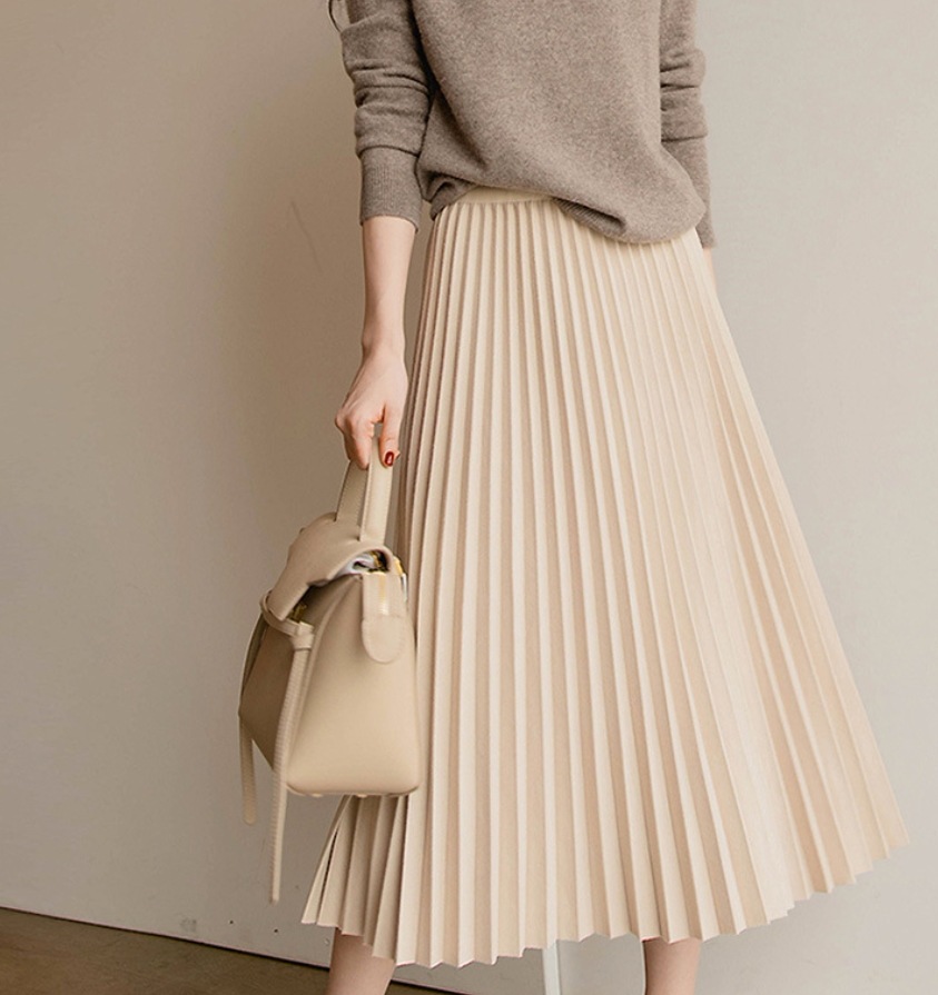 スカート デート モテアイテム プリーツスカート ミモレ丈 フレア プリーツ ニット ウール 可愛い きれいめ 上品 おしゃれ かっこいい 可愛い ラブリー キュート ガーリー クール