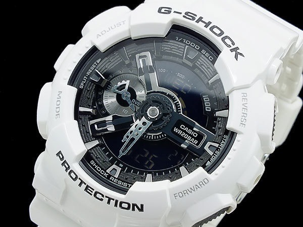 カシオ CASIO Gショック ホワイト＆ブラック アナデジ メンズ 腕時計 GA-110GW-7A