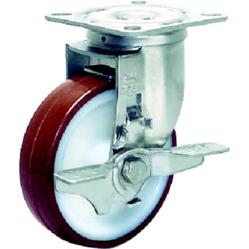 シシクアドクライス　ステンレスキャスター 自在ウレタンブレーキ付　SUNJB125POTH