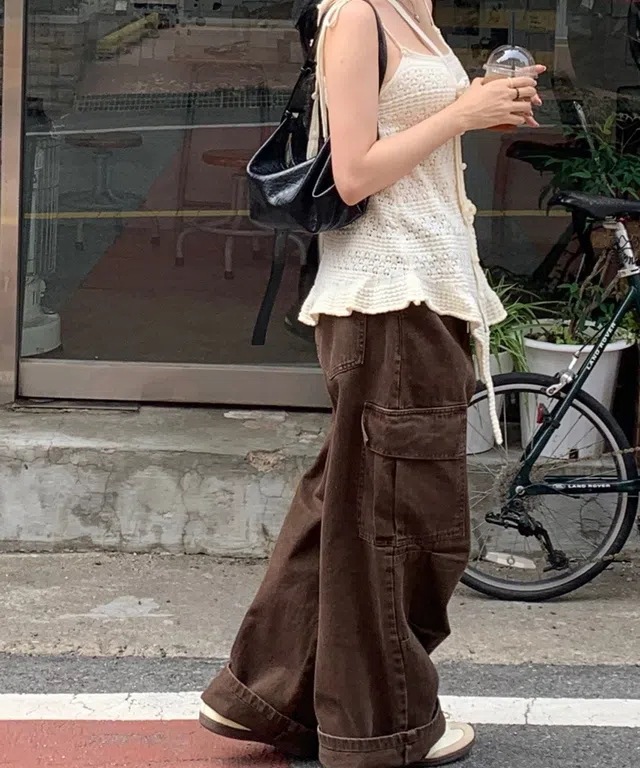 [クルクルピッドフィット] セルパダイイング カーゴワイドパンツ