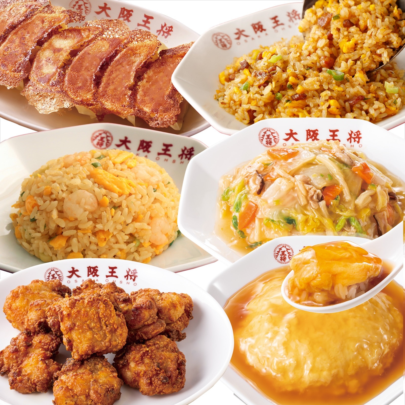 快適生活 大阪王将 餃子 チャーハン 炒飯 エビ塩 海老塩 中華丼 から揚げ 天津飯 レトルト グルメ 55周年記念「大阪王将得々福袋」