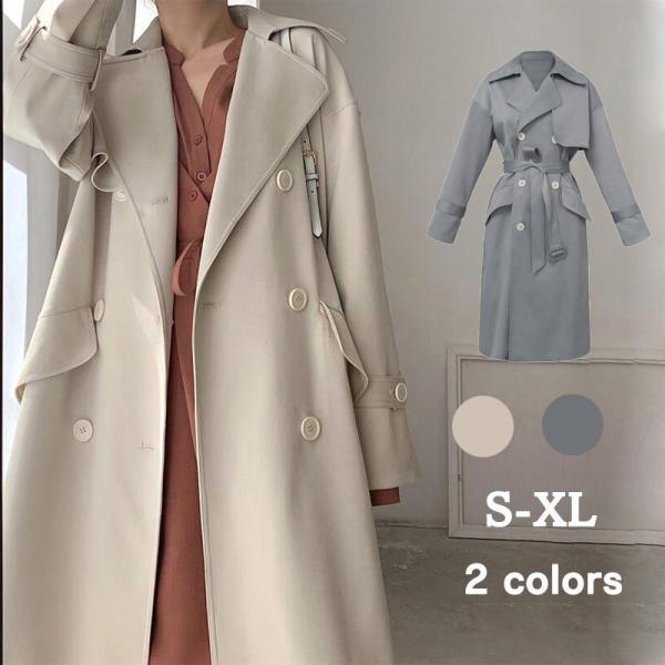 スプリングコート トレンチコート レディース 春 秋服 ロング ミディアム チェスターコート おしゃれ 着痩せ アウター 韓国風 通勤 ゆったり 30代40代50代