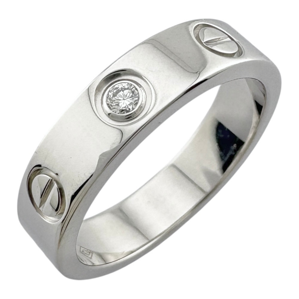 カルティエ ミニラブ リング 指輪 6号 18金 K18ホワイトゴールド ダイヤモンド CARTIER 中古 美品