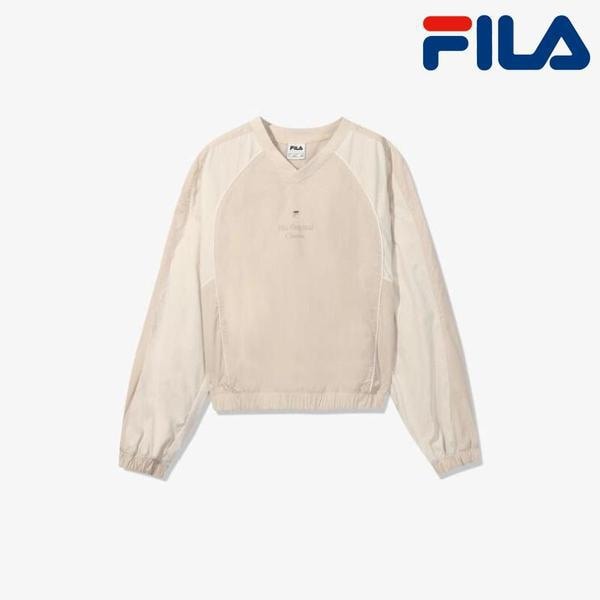 女性ウーブンVネックトラックTシャツ（FS261PO01F003_293）