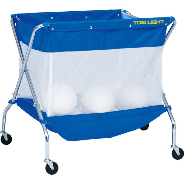 学校体育器具 折りたたみボールカゴ ブルー B2853 メーカー直送