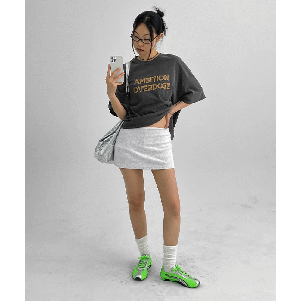 ブラックアップライトバンディングミニスカートパンツ