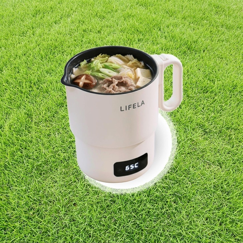 LIFELA ポカポカデイリーポット 電気鍋 マルチポット コンパクト 小型電気鍋 低温調理 自動温度調整 一人暮らし用電気鍋 多機能調理器 時短家電 卓上鍋 スープ鍋 煮込み鍋 湯沸かし調理器 省ス