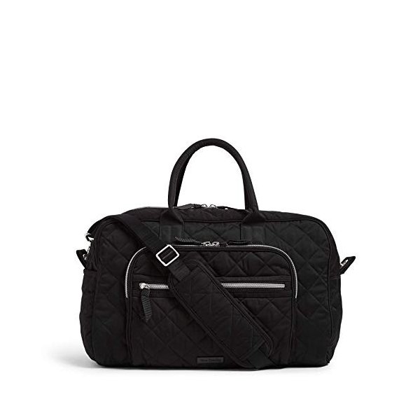 Vera Bradley Women s Performance Twill Compact Weekender Travel Bag， Black， One Size 並行輸入品