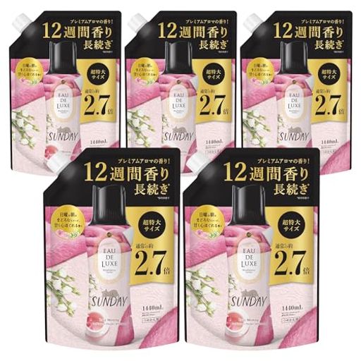 Lenor レノア オードリュクス 香り付け専用ビーズ マインドフルネスシリーズ サンデー 詰め替え 1,440mL×5袋 [大容量] [ケース品]