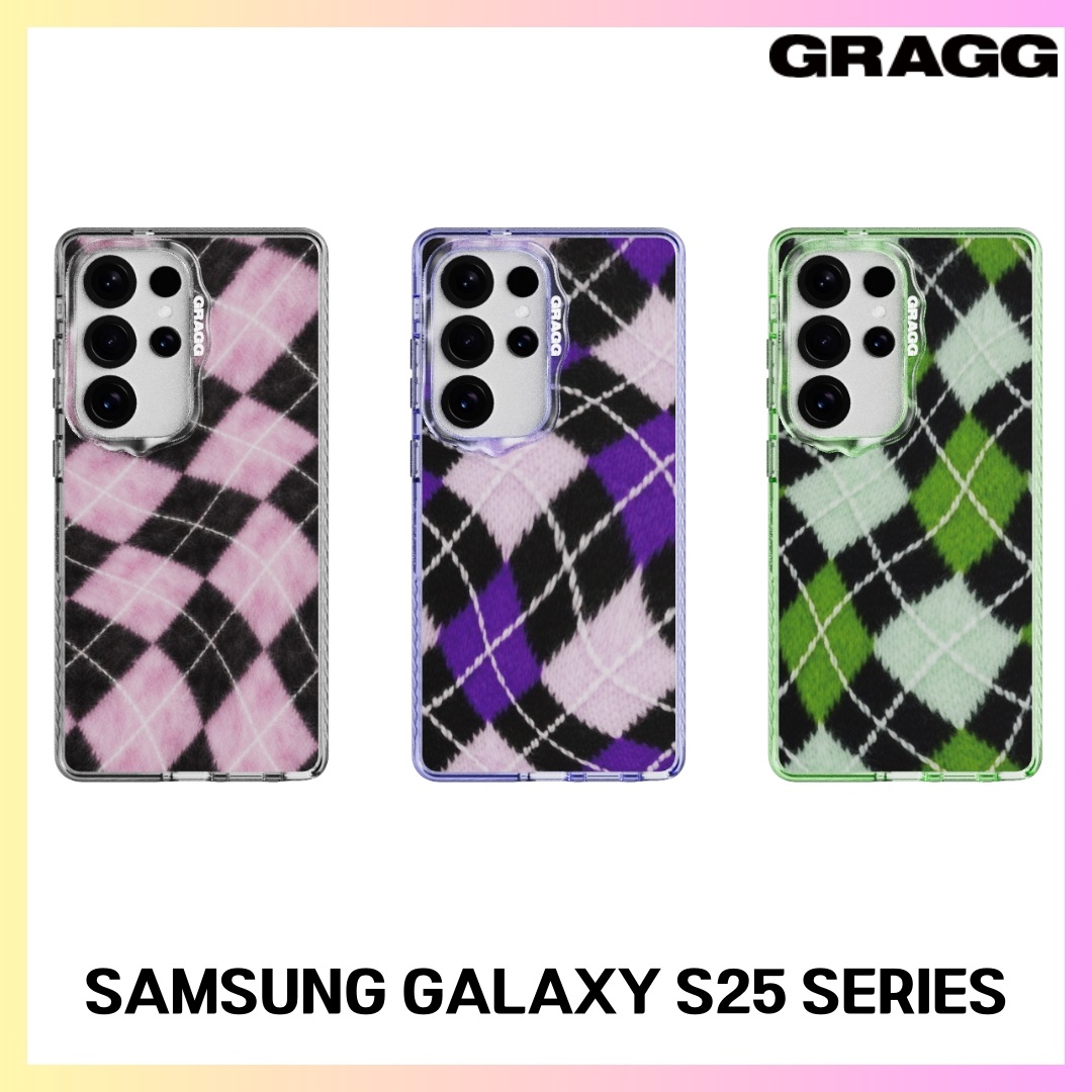 [GRAGG] MAGSAFE LAYERS FRAME CASE - IRREGULAR ARGYLE (3 Colors) SAMSUNG GALAXY S25 SERIES + GIFT