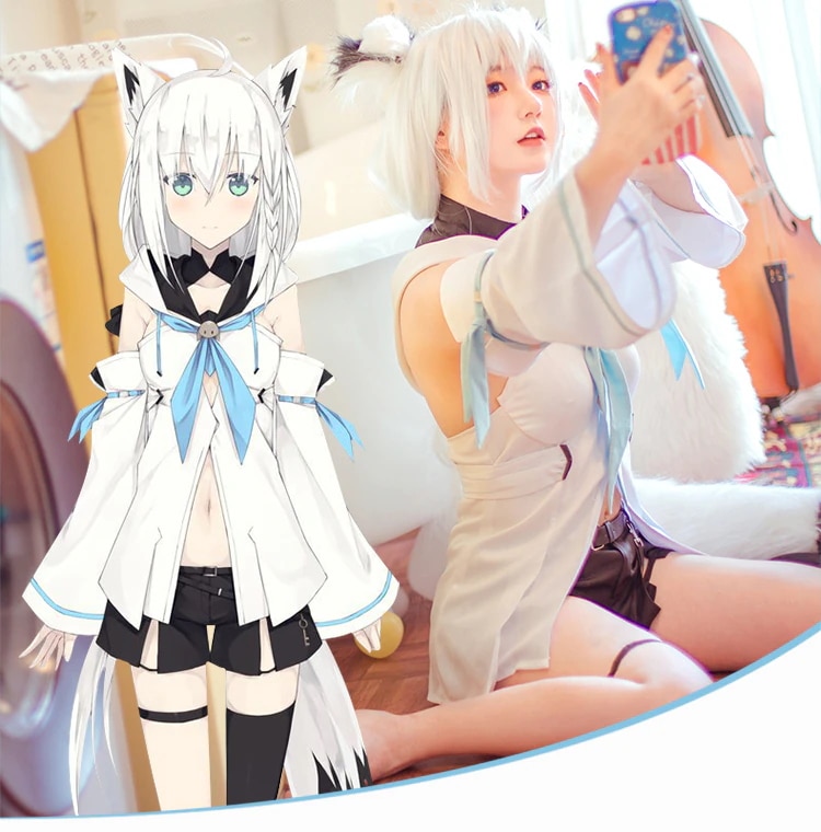 Amazon.co.jp: [Mange] 白上 フブキ コスプレ衣装 文化祭 仮装