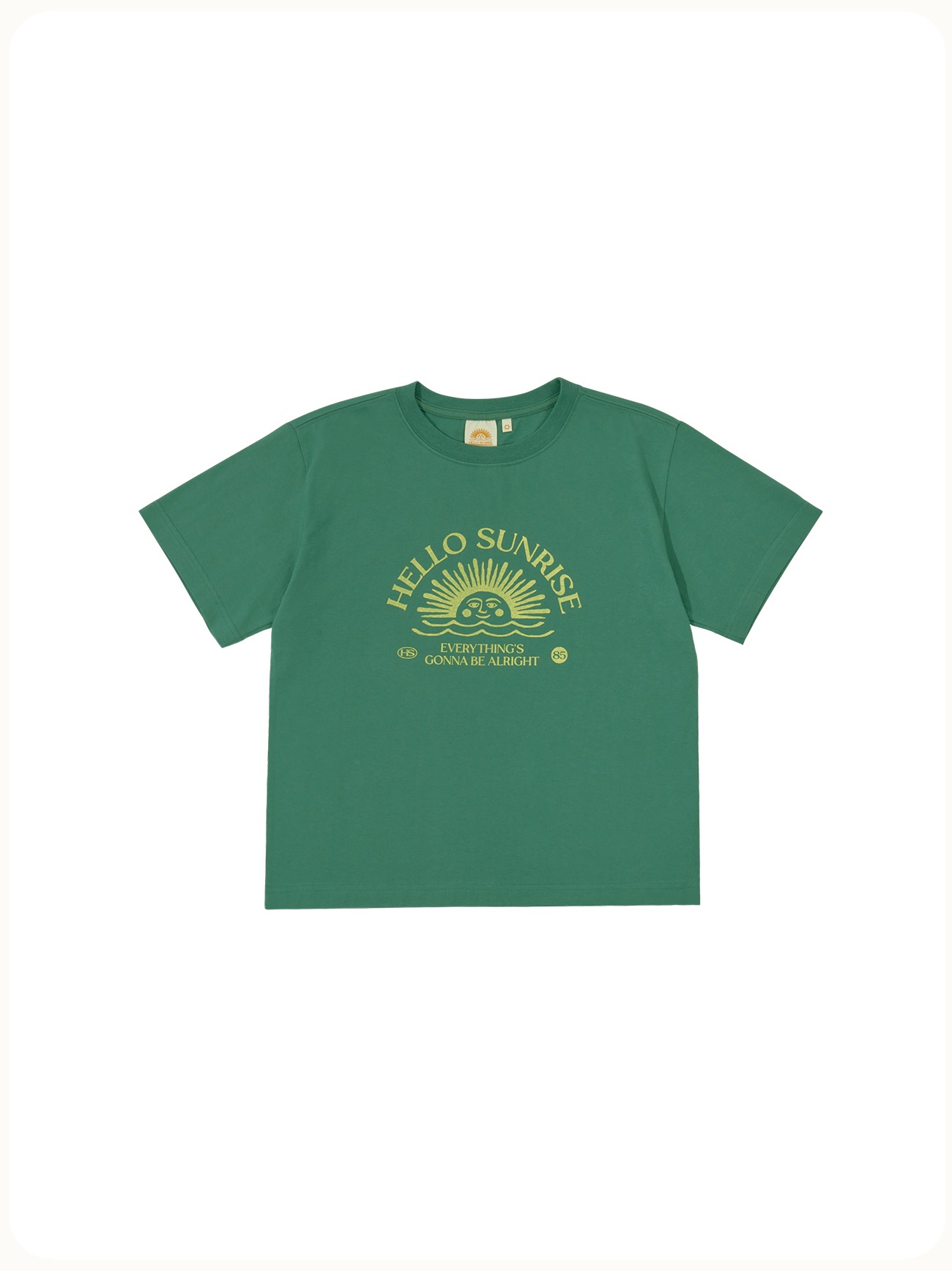 HELLO SUNRISE Arch Logo Short Sleeve Tee(W) Forest Green